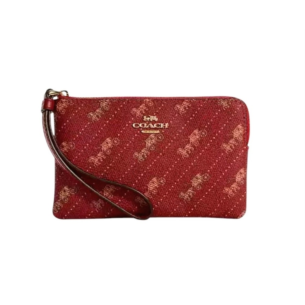 Coach Signature Red Wristlet